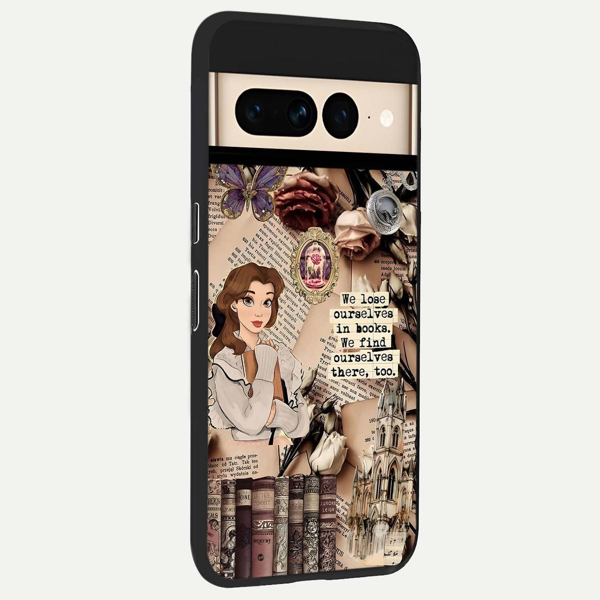  Bookish Dream World back cover For Google Pixel 7 Pro slim fit glass case with vibrant aesthetic design