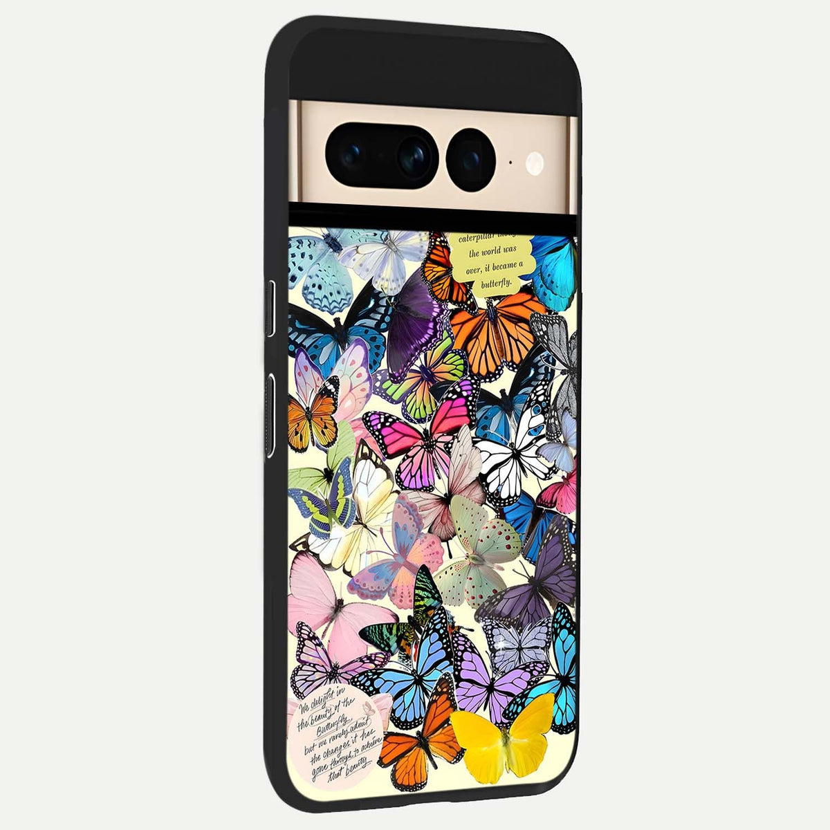  Butterflies Petal Dream back cover For Google Pixel 7 Pro slim fit glass case with vibrant aesthetic design