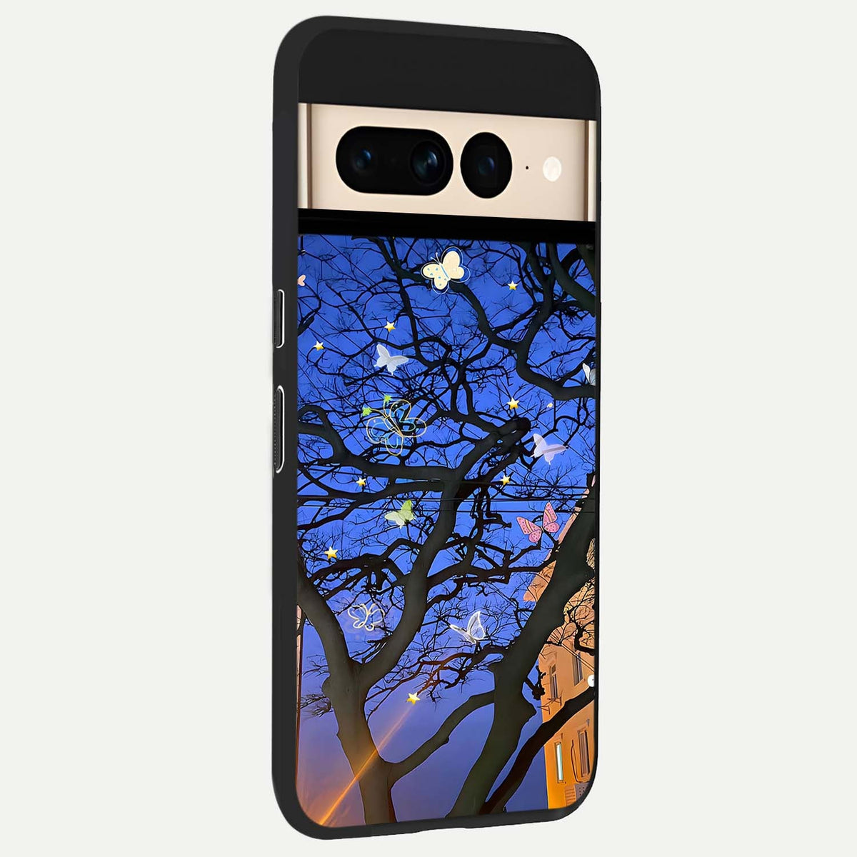  Butterfly Night Magic back cover For Google Pixel 7 Pro slim fit glass case with vibrant aesthetic design