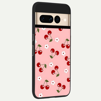  Cherry Love Mood back cover For Google Pixel 7 Pro slim fit glass case with vibrant aesthetic design
