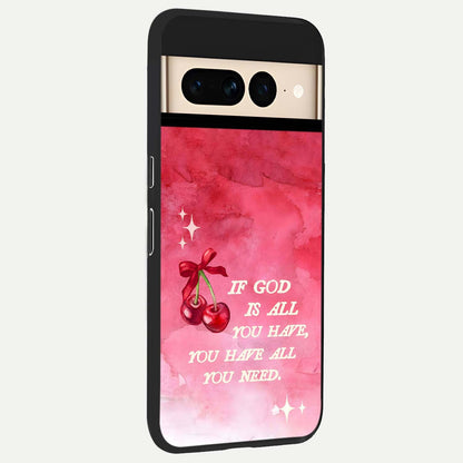  Cherry Quote back cover For Google Pixel 7 Pro slim fit glass case with vibrant aesthetic design