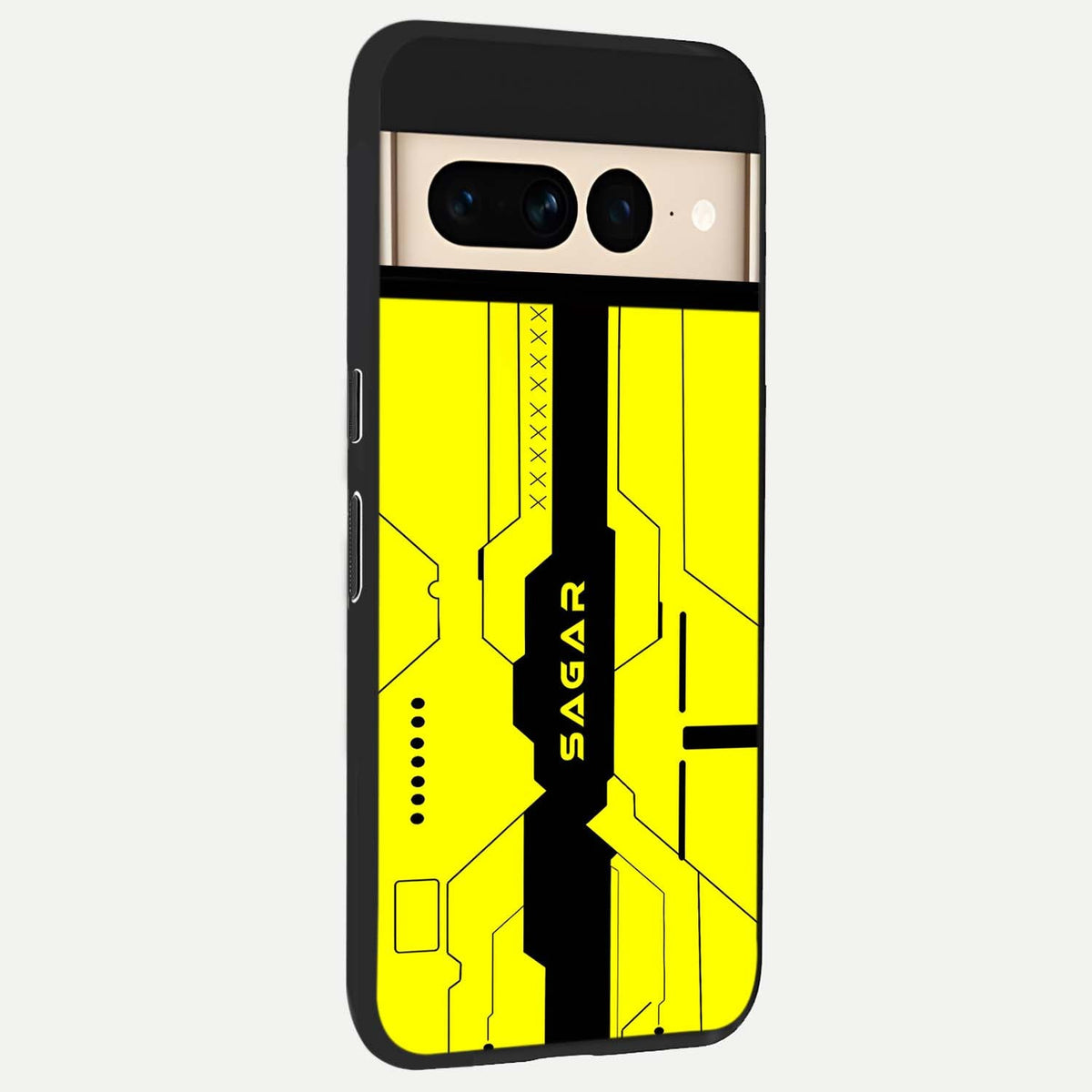  Circuit CYBERPUNK Custom Name back cover For Google Pixel 7 Pro slim fit glass case with vibrant aesthetic design