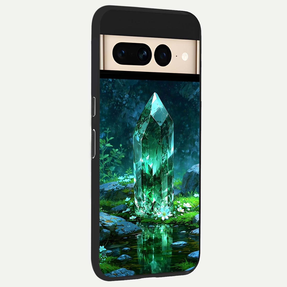  Emerald Light Crystal back cover For Google Pixel 7 Pro slim fit glass case with vibrant aesthetic design