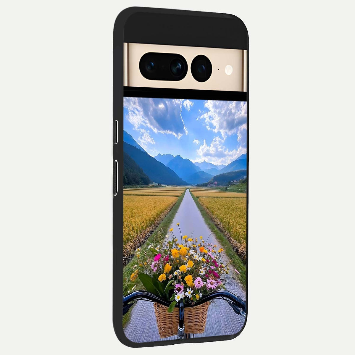  Golden Field Journey back cover For Google Pixel 7 Pro slim fit glass case with vibrant aesthetic design