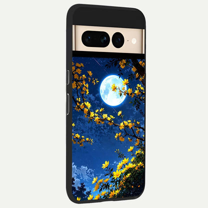  Golden Night Glow back cover For Google Pixel 7 Pro slim fit glass case with vibrant aesthetic design