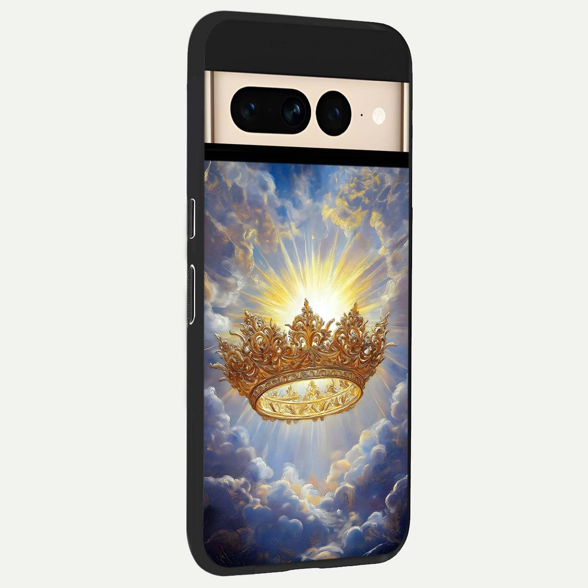  Heavenly Crown Light back cover For Google Pixel 7 Pro slim fit glass case with vibrant aesthetic design