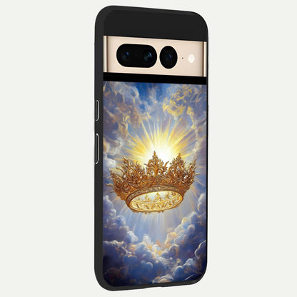 Heavenly Crown Light back cover For Google Pixel 7 Pro slim fit glass case with vibrant aesthetic design