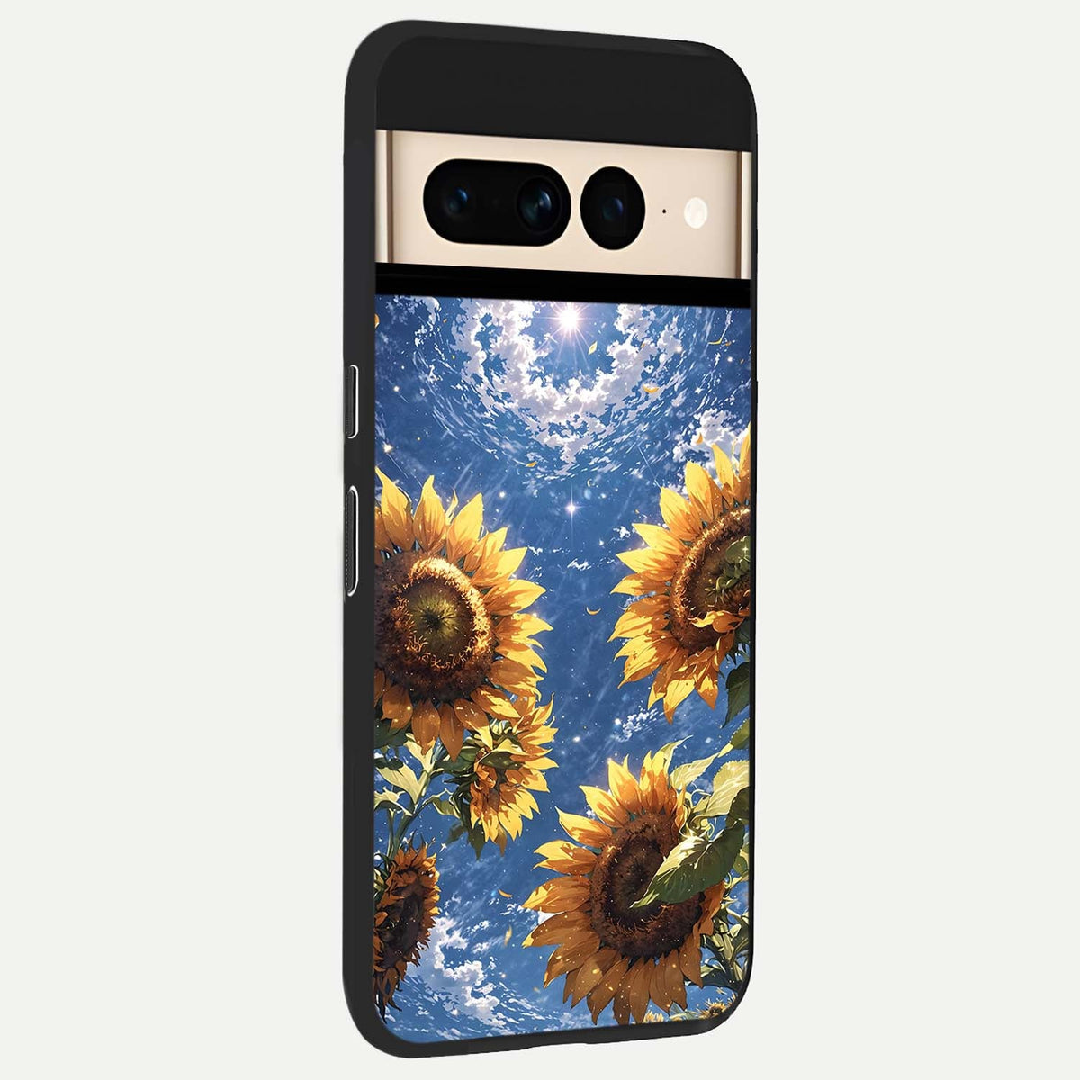  Heavenly Sunflower Rise back cover For Google Pixel 7 Pro slim fit glass case with vibrant aesthetic design