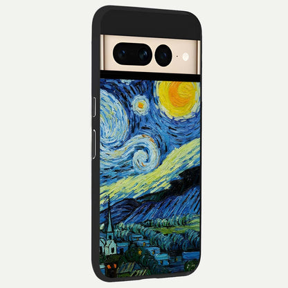  Inspired Van Gogh Art back cover For Google Pixel 7 Pro slim fit glass case with vibrant aesthetic design