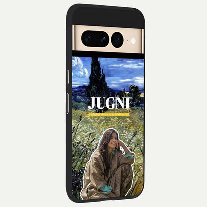  Jugni Soul Vibes back cover For Google Pixel 7 Pro slim fit glass case with vibrant aesthetic design