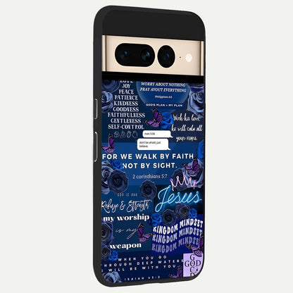  Kingdom Faith Glow back cover For Google Pixel 7 Pro slim fit glass case with vibrant aesthetic design