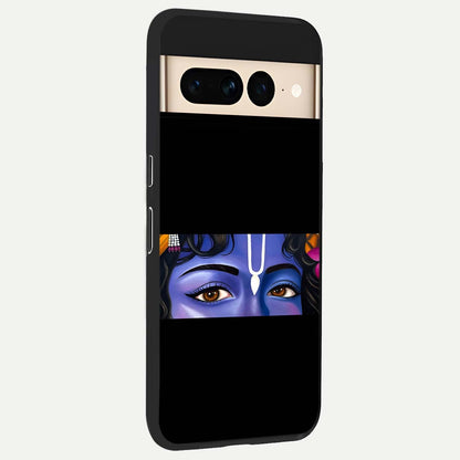  Krishna Eye back cover For Google Pixel 7 Pro slim fit glass case with vibrant aesthetic design
