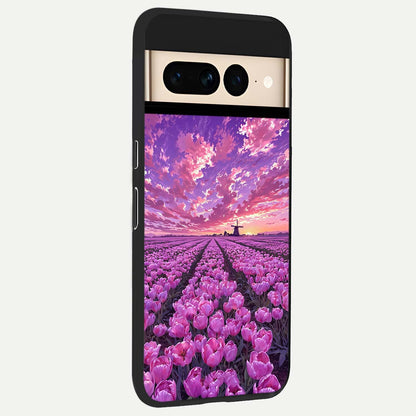  Lavender Dream Skies back cover For Google Pixel 7 Pro slim fit glass case with vibrant aesthetic design