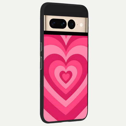  Layered Love Hearts back cover For Google Pixel 7 Pro slim fit glass case with vibrant aesthetic design