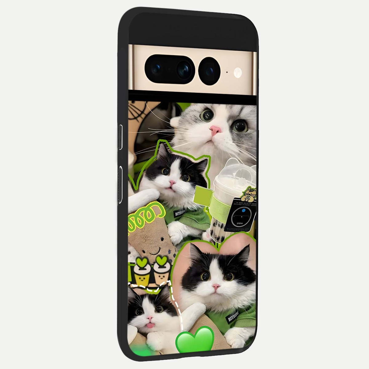  Matcha Cats Mood back cover For Google Pixel 7 Pro slim fit glass case with vibrant aesthetic design