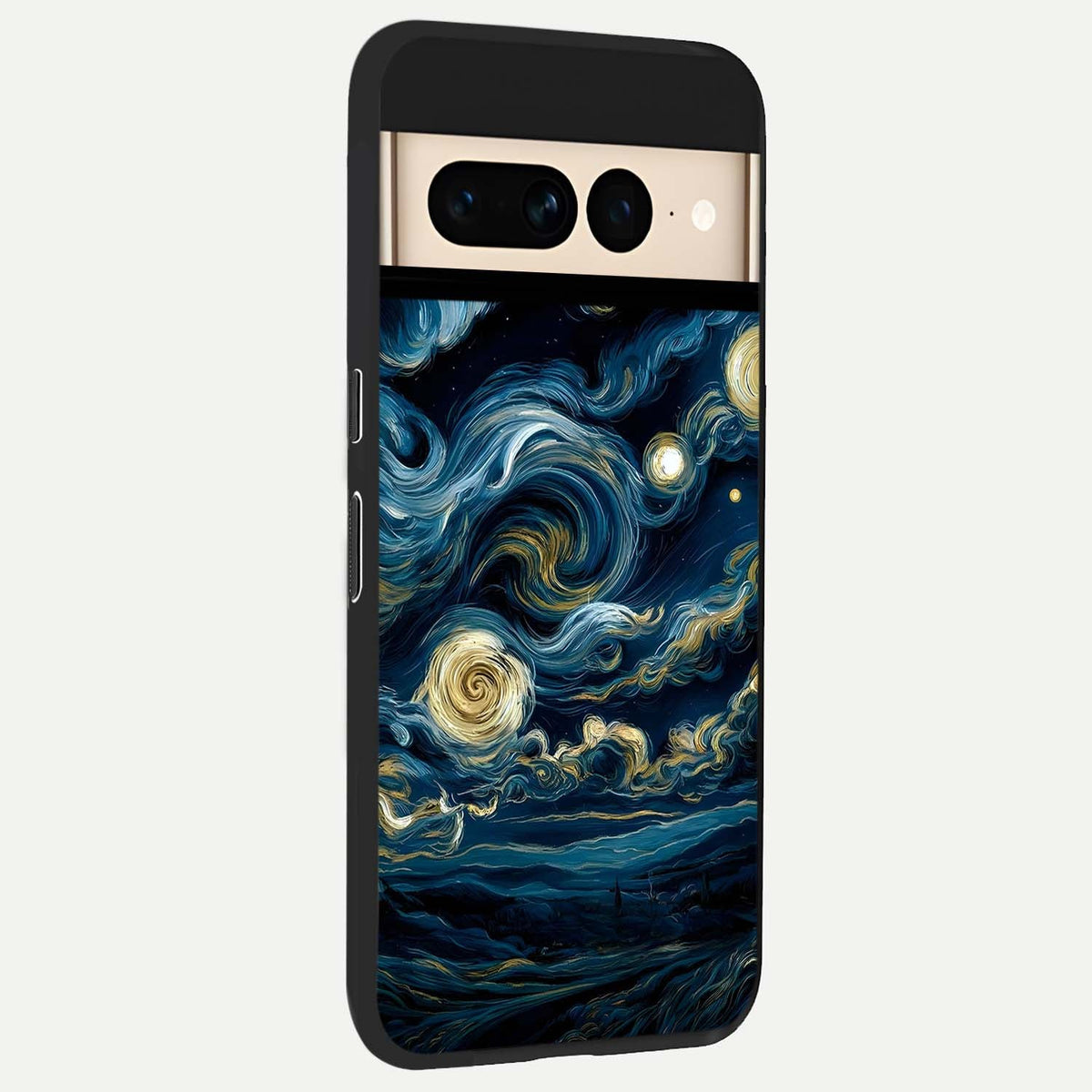  Midnight Sky Whirl back cover For Google Pixel 7 Pro slim fit glass case with vibrant aesthetic design