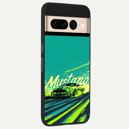  Mustang Bang back cover For Google Pixel 7 Pro slim fit glass case with vibrant aesthetic design