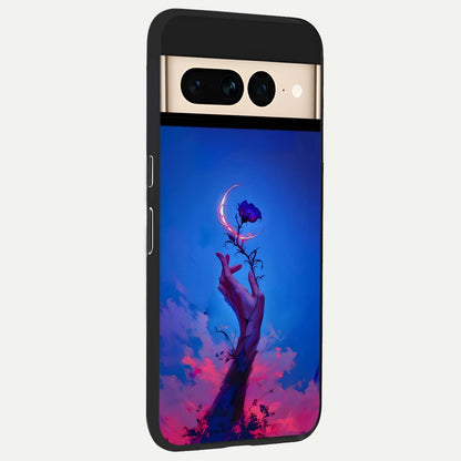  Mystic Hand back cover For Google Pixel 7 Pro slim fit glass case with vibrant aesthetic design