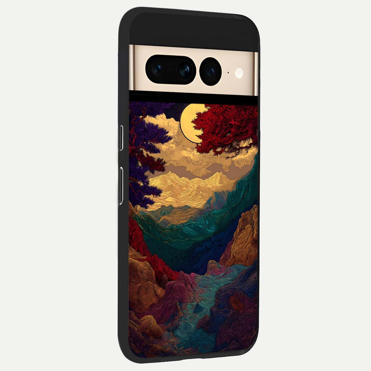 Mystic Valley Light back cover For Google Pixel 7 Pro slim fit glass case with vibrant aesthetic design