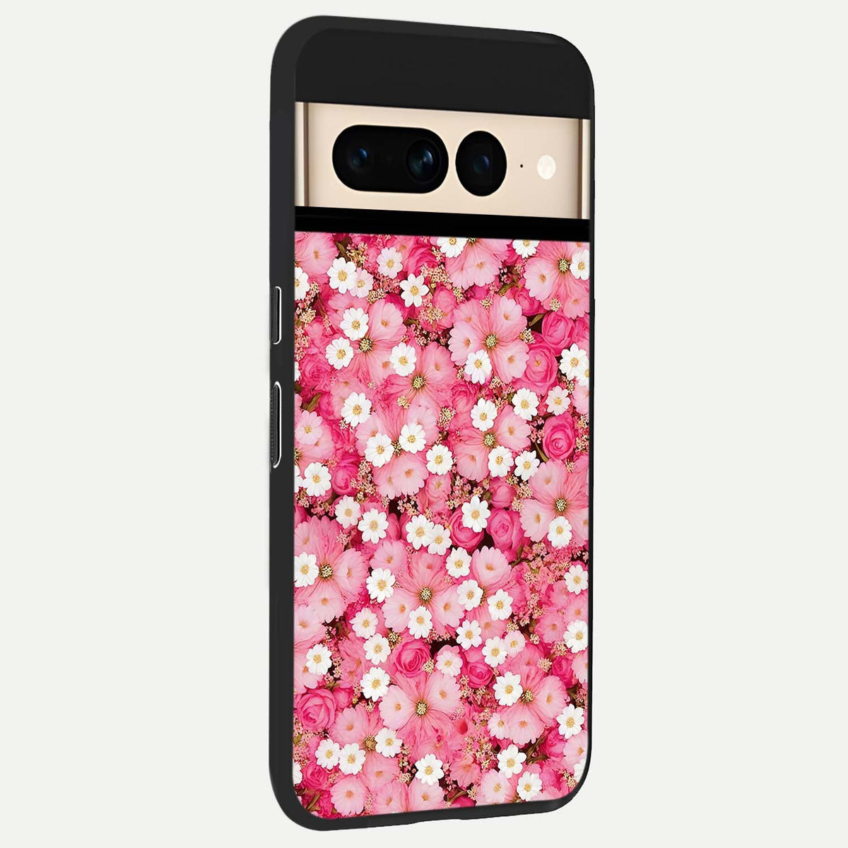  Pink Daisy Bliss back cover For Google Pixel 7 Pro slim fit glass case with vibrant aesthetic design