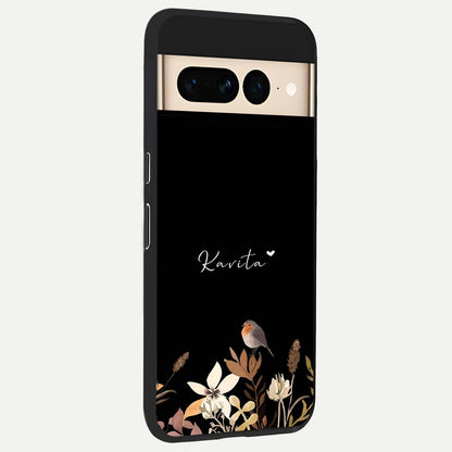  Quiet Garden Tune Custom Name back cover For Google Pixel 7 Pro slim fit glass case with vibrant aesthetic design