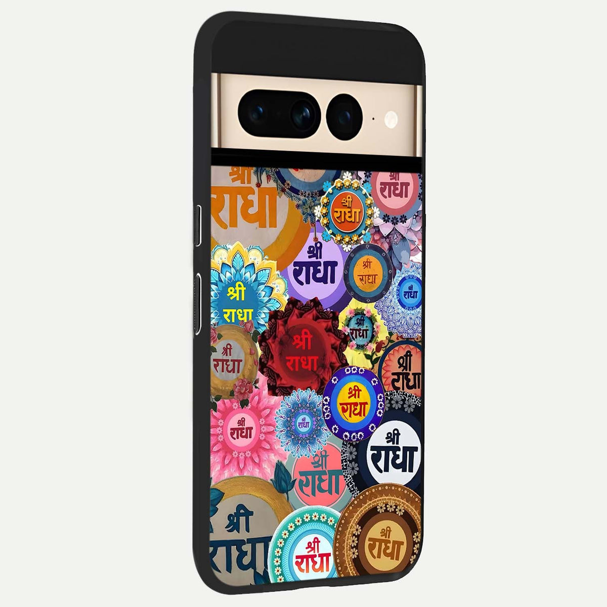  Radha Divine Bloom back cover For Google Pixel 7 Pro slim fit glass case with vibrant aesthetic design