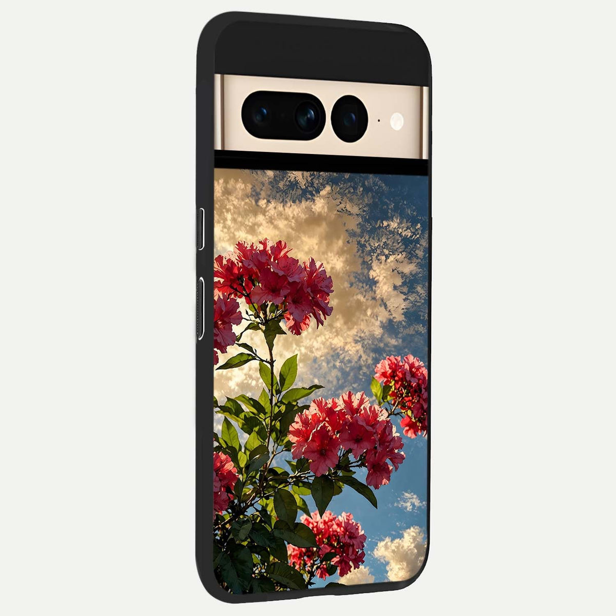  Red Bloom Skies back cover For Google Pixel 7 Pro slim fit glass case with vibrant aesthetic design