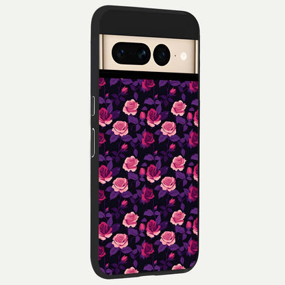  Rose Garden Twilight back cover For Google Pixel 7 Pro slim fit glass case with vibrant aesthetic design