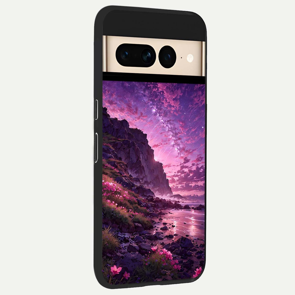  Twilight Blossom Coast back cover For Google Pixel 7 Pro slim fit glass case with vibrant aesthetic design