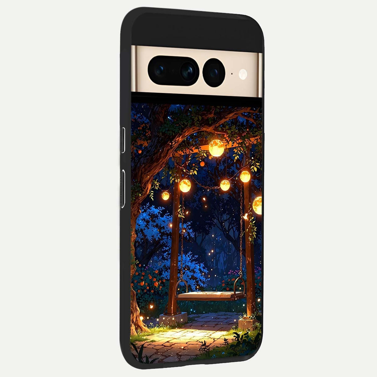  Twilight Garden Swing back cover For Google Pixel 7 Pro slim fit glass case with vibrant aesthetic design