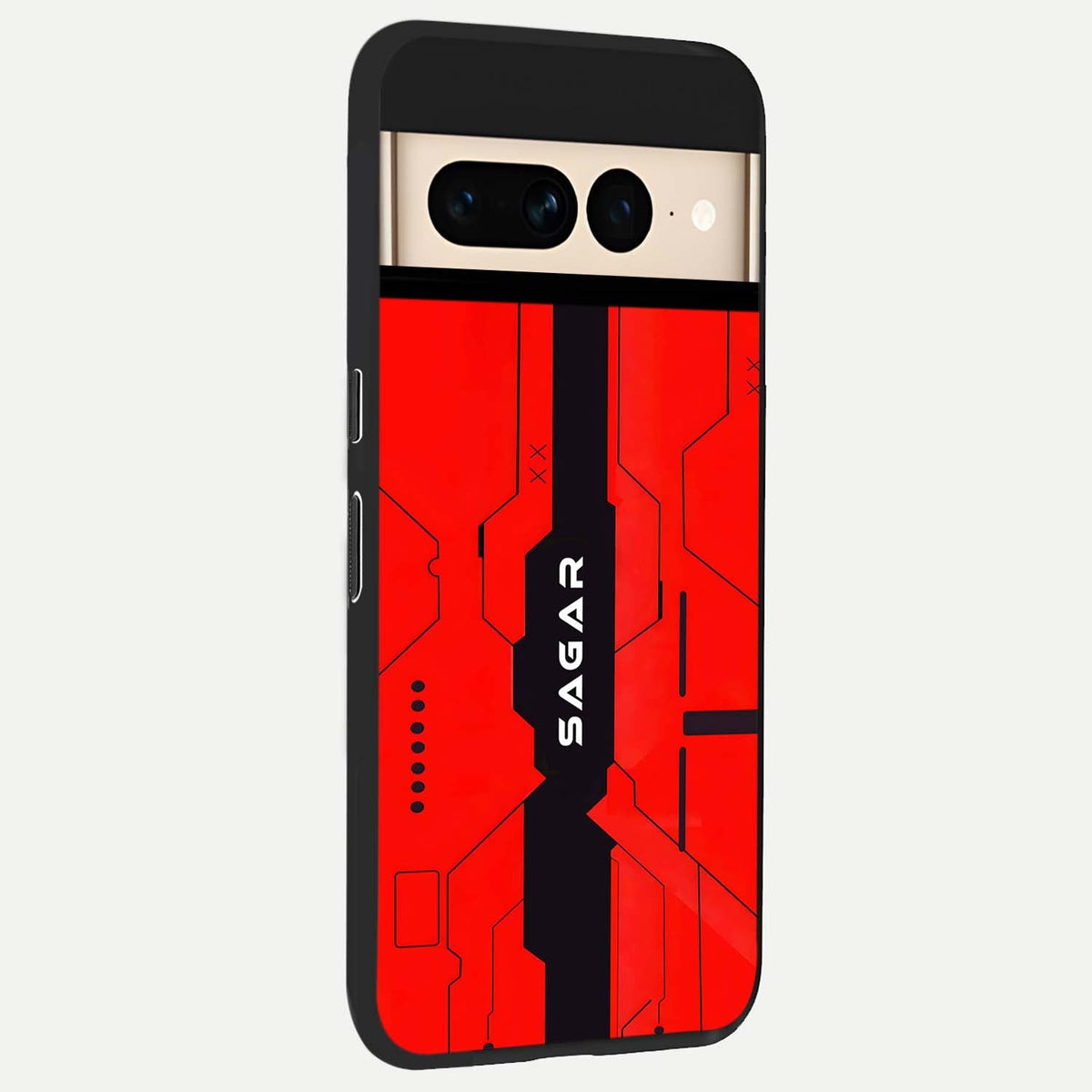  Voltage Rise CYBERPUNK Custom Name back cover For Google Pixel 7 Pro slim fit personalized glass case with bold cyberpunk design