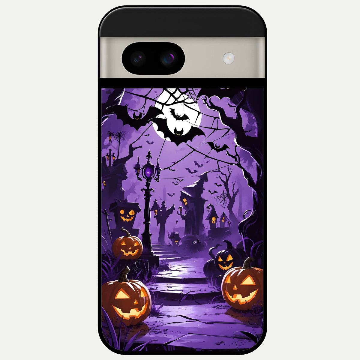 Pumpkin Patch Halloween Glass Case For Google Pixel 8A back cover – full design glossy printed glass finish