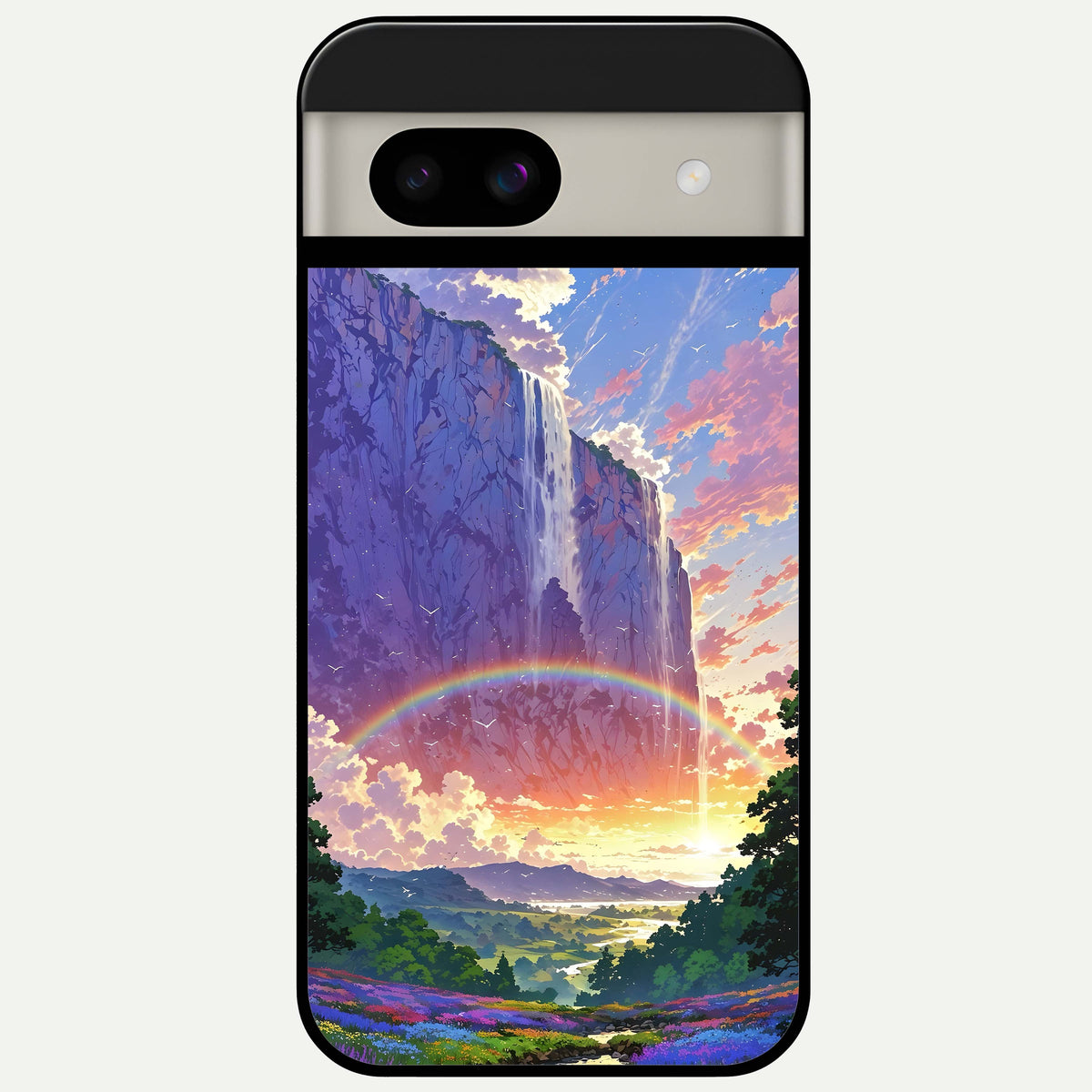  Rainbow Valley Dream Glass Case For Google Pixel 8A back cover – full design glossy printed glass finish