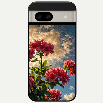  Red Bloom Skies Glass Case For Google Pixel 8A back cover – full design glossy printed glass finish
