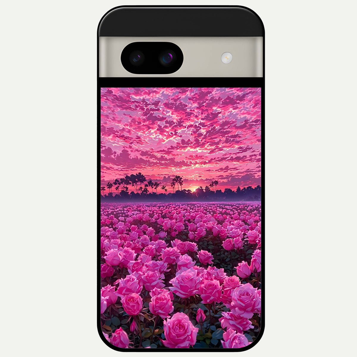  Rose Sunset Valley Glass Case For Google Pixel 8A back cover – full design glossy printed glass finish