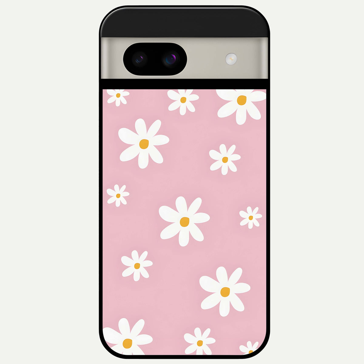  Soft Daisy Bliss Glass Case For Google Pixel 8A back cover – full design glossy printed glass finish