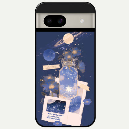  Starlit Cosmic Jar Glass Case For Google Pixel 8A back cover – full design glossy printed glass finish