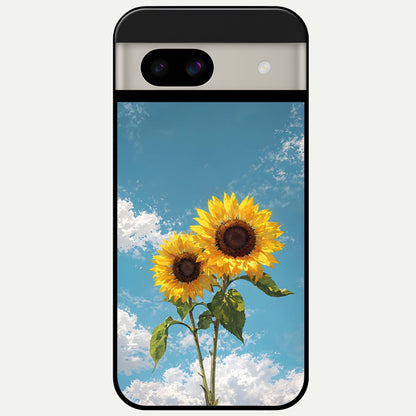  Sunlit Daisy Glow Glass Case For Google Pixel 8A back cover – full design glossy printed glass finish