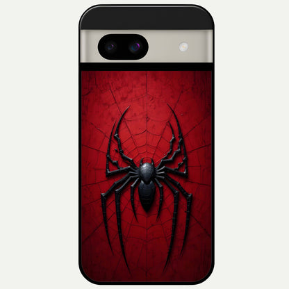  Superhero Web Emblem Glass Case For Google Pixel 8A back cover – full design glossy printed glass finish
