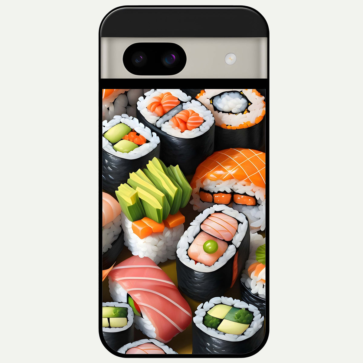  Sushi Food Pattern Glass Case For Google Pixel 8A back cover – full design glossy printed glass finish