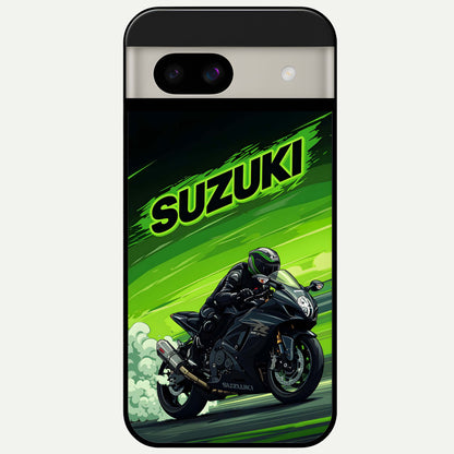 Suzuki Speed Beast Glass Case For Google Pixel 8A back cover – full design glossy printed glass finish