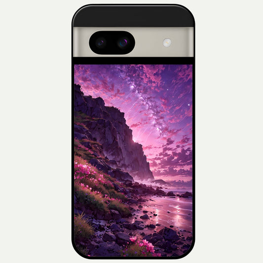  Twilight Blossom Coast Glass Case For Google Pixel 8A back cover – full design glossy printed glass finish