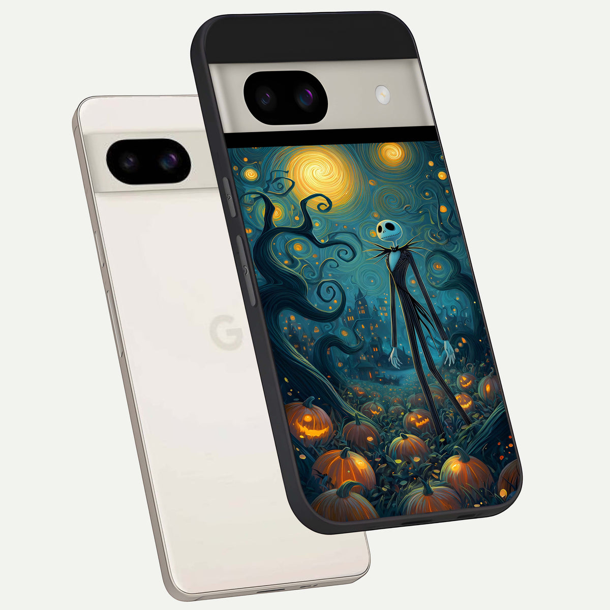  Pumpkin Moonlight Tale back cover For Google Pixel 8A slim fit glass case with vibrant aesthetic design
