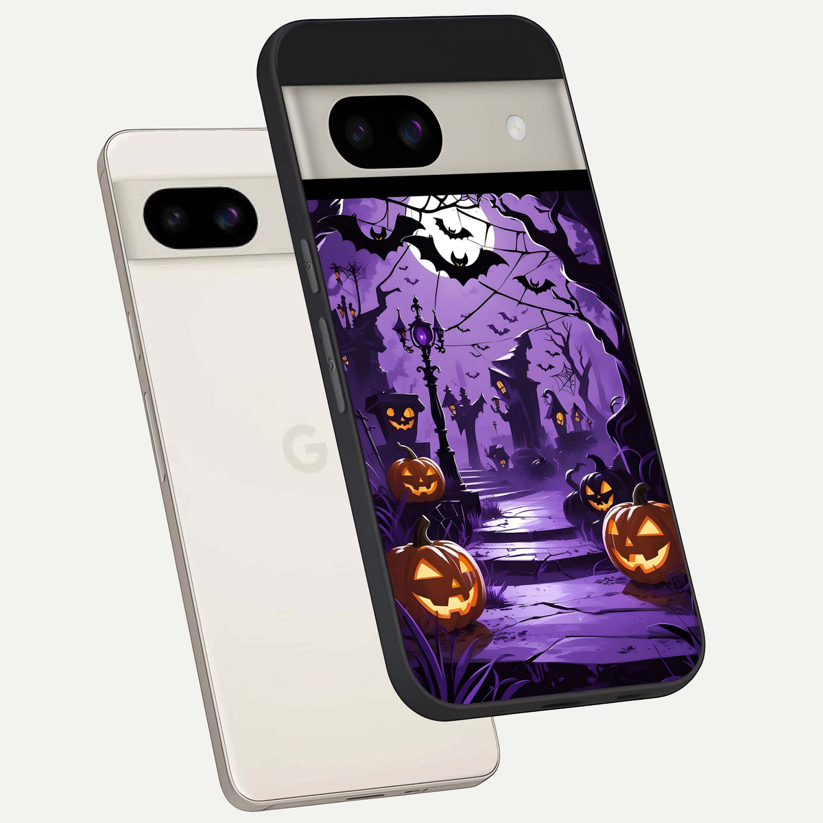  Pumpkin Patch Halloween back cover For Google Pixel 8A slim fit glass case with vibrant aesthetic design
