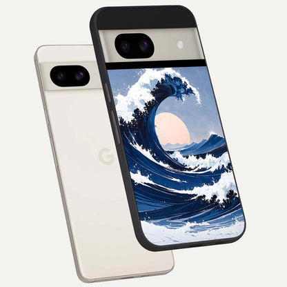  Rising Tide Power back cover For Google Pixel 8A slim fit glass case with vibrant aesthetic design