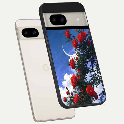  Rose Drift Flowers back cover For Google Pixel 8A slim fit glass case with vibrant aesthetic design