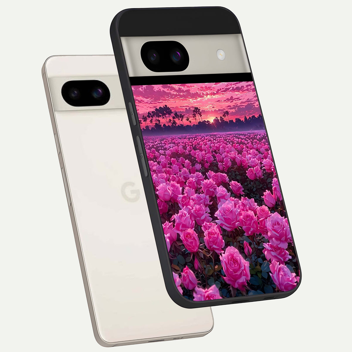  Rose Sunset Valley back cover For Google Pixel 8A slim fit glass case with vibrant aesthetic design