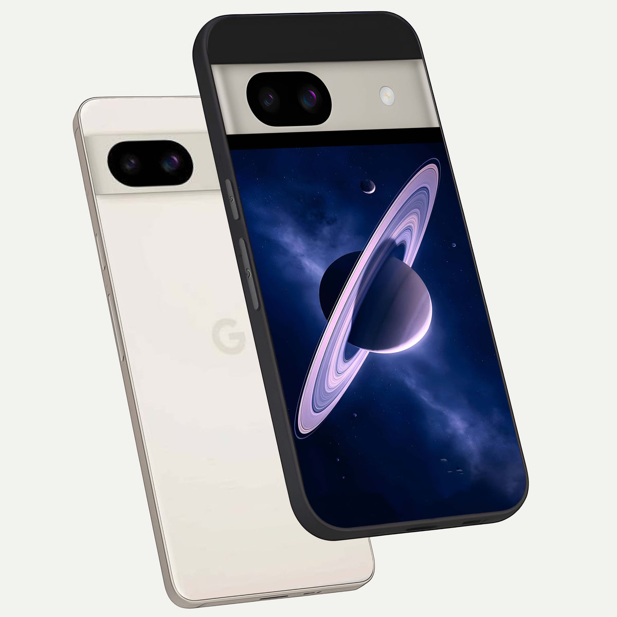  Saturn Ring Mystique back cover For Google Pixel 8A slim fit glass case with vibrant aesthetic design