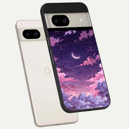  Sky Drift Clouds back cover For Google Pixel 8A slim fit glass case with vibrant aesthetic design