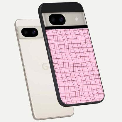  Soft Grid Bliss back cover For Google Pixel 8A slim fit glass case with vibrant aesthetic design